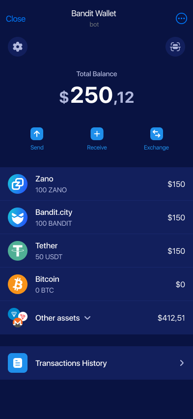 Telegram Wallet Interface